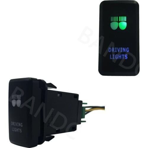 GREEN & BLUE Led, DRIVING LIGHTS Rocker Push Switch with Jumper Wires forToyota Landcruiser 100 Series 1998-2007, Auto Parts