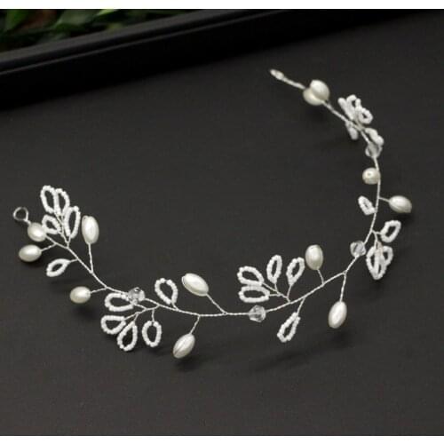 Handmade Elegant Women Bridemaid Wedding Prom Party Pearl Bridal Headband Hairband For Girls Fashion Jewelry Accessories
