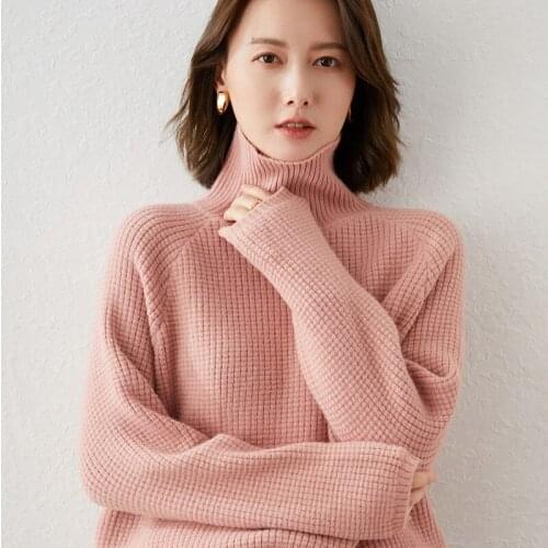 Merino Wool Cashmere Sweater Women Turtleneck Long Sleeves Autumn Winter Sweater Womens Knitting Jumper Female Pullover Sweater