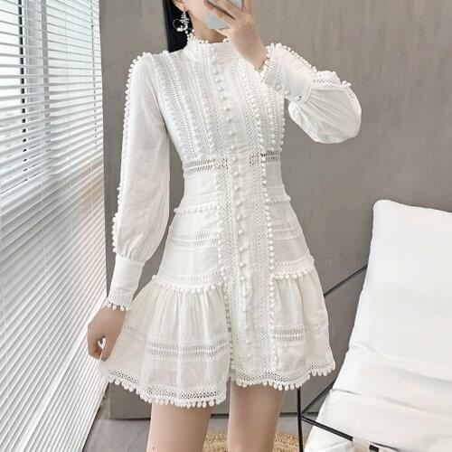 Palace Vintage Retro Casual White Color Women Dress Good Quality Elegant Prom Formal Casual Dress Vestidos Clothing