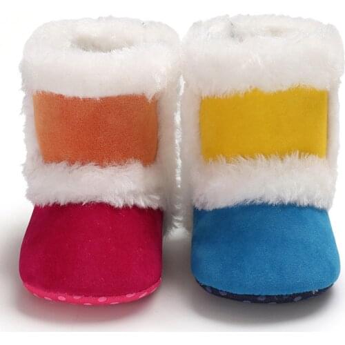 Winter Keep Warm First Walker Baby Girl Toddler Boots with Butterfly-knot Anti-slip Snow Thick Shoes