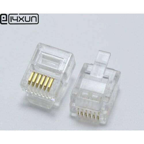 10pcs 6Pin RJ45 Connector CAT5 CAT5e Cat6 Modular Cable Plugs Socket Network Ethernet 6P6C Crystal Plug RJ45 Connectors