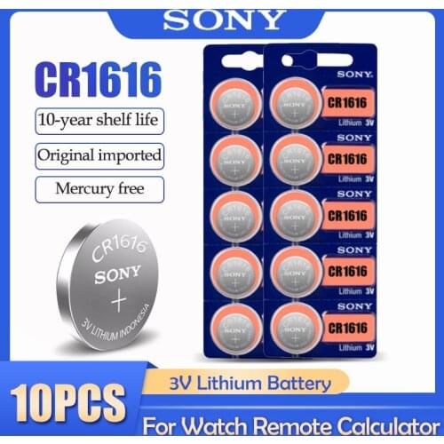 10pcs/lot Sony CR1616 CR 1616 DL1616 ECR1616 LM1616 3V Lithium Battery Button Coin Cell For Watch Remote Control Toy Clock
