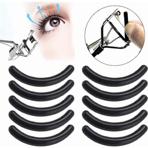 10pcs Black Replacement Eyelash Curler Refill Silicone Pads Makeup Curling Styling Tools Eyelash Curler Replacement Pads