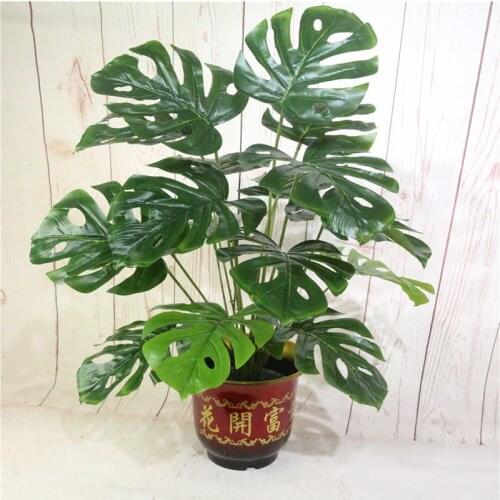 18-leaf Artificial Leaves Bunch Green Dill Plant Wall Artificial Plant Flower Arrangement Family Balcony Office Decoration 70 Cm