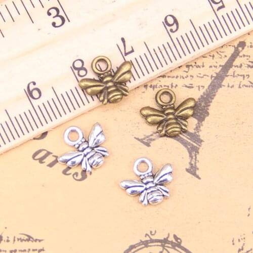 60pcs Charms bee 10x11mm Antique Pendants,Vintage Tibetan Silver Jewelry,DIY for bracelet necklace