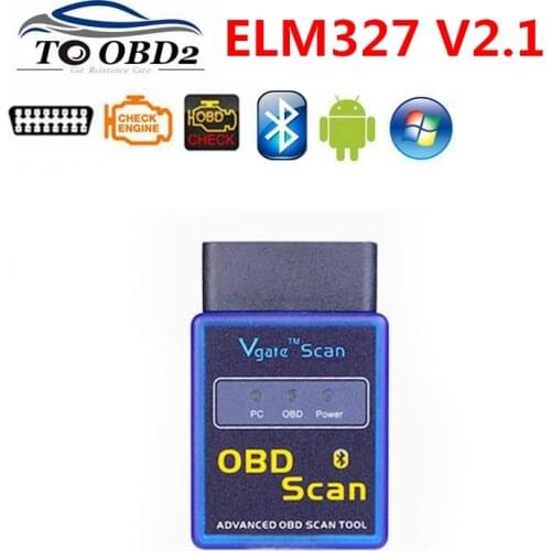Free Ship Best selling New MINI ELM 327 Bluetooth Vgate Scan OBD2 / advanced obd scan OBDII ELM327 V2.1 Code Scanner
