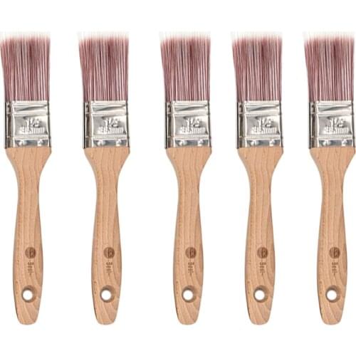 BRAKEMAN Wooden Handle Paint Brushes Synthetic Bristle Beech 10pcs 2Inch 50mm Household Dry Wall Tools DIY Art Painting Supplie