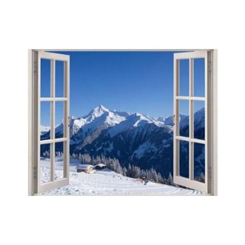 C11176 scenic mountain cross stitch Oil painting girl 11/ 14ct /16/28/27CT cloth cotton thread embroidery DIY handmade