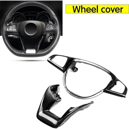 For Mercedes - Benz W205 C63 W176 A45 W213 E63 W117 C117 CLA45 CLS63 GLA45 AMG Carbon Fiber Steering Wheel Cover Trim 2015