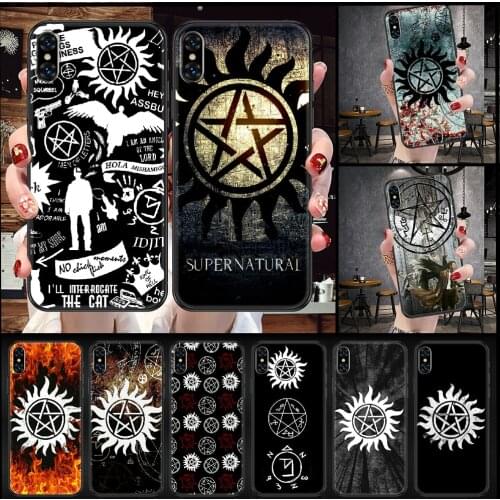 Supernatural TV logo Phone Case Cover Hull For iphone 5 5s se 2 6 6s 7 8 12 mini plus X XS XR 11 PRO MAX black painting prime