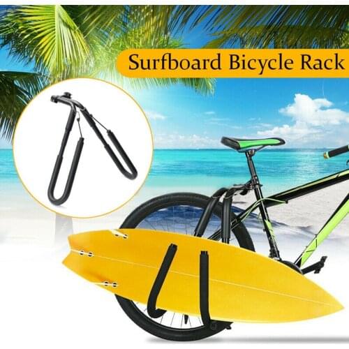 Bicycle Surfing Carrier Surfboard Wakeboard Rack Mount To Seat Posts Practical Shortboard Motor Bike-Side Holder Riding Bracket