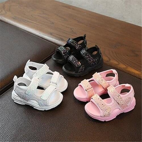 Disney Childrens sandals in the summer of 2021 boys soft bottom han edition boys girls sandals Velcro beach shoes