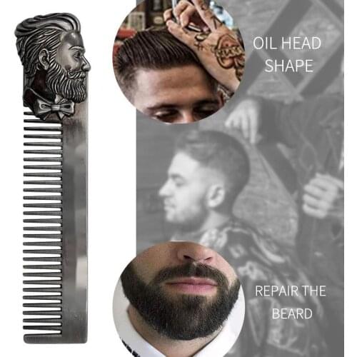 Beard Shaping Styling Stainless steel Beard Comb Men Shaving Tools Comb For Hair Beard Trim Template Combs