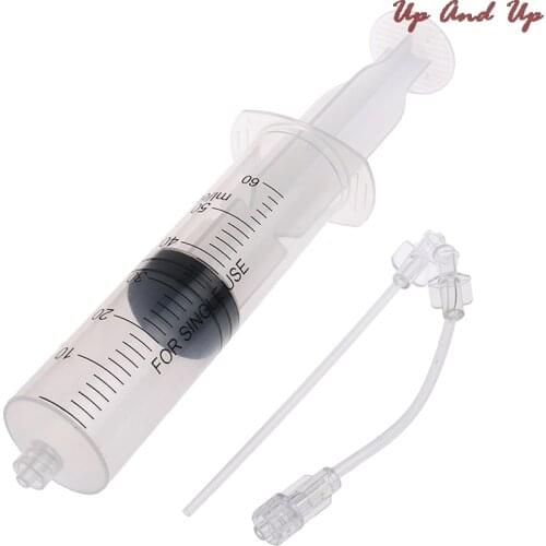 60ml Bicycle Tire Liquid Injection Tool Bike Tubeless Sealant Injector Syringe Rubber Hose Kit For Bicycle