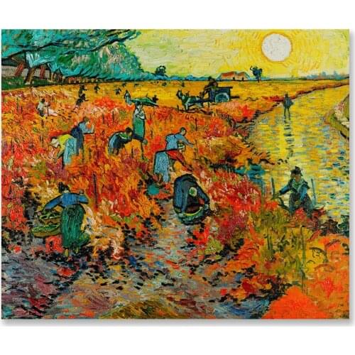 Red Vineyard At Arles Canvas Paintings Posters Wall Art Van Gogh Pictures for Living Room Decor Cuadros Wall Decor