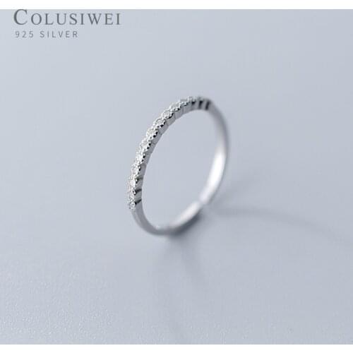 COLUSIWEI Fashion Wedding Enagement Rings for Women Authentic 925 Sterling Silver Open Adjustable Finger Band Fine Jewelry