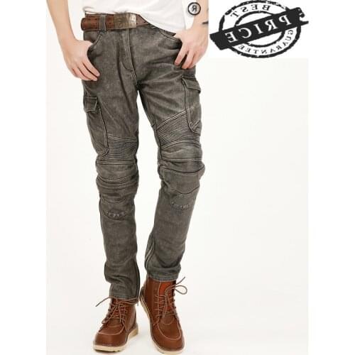 Motorcycle Genuine Leather Pants Men 100% Real Cowhide Mens Pants Vintage Trousers Autumn Fashion 2021 Pantalon Cuir 262a