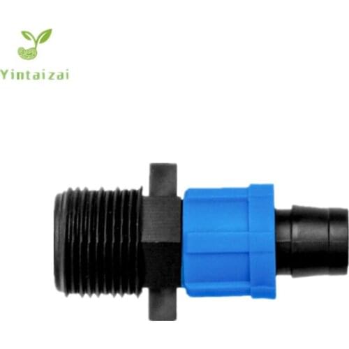 1/2" x Dn17 Male Thread Coupling For Drip Tape Connector Micro Irrigation Drip Fittings Lock Nut Fittings