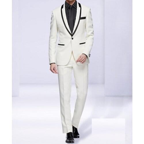 Latest Designs Mans Suits For Wedding Slim Fit Groom Tuxedos Custom Made Best Man Blazers Prom Dresses Two Pieces(Jacket+Pants)