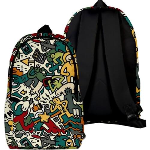 2020 New Fashion Casual 3D Weird backpack Schoolbag Men/Women Shoulder Travel Bag Print Hip Hop Teenage Girls bag