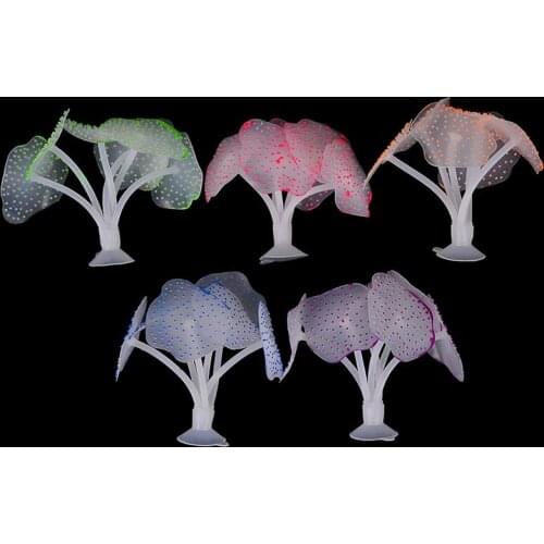 New Fluorescent UnderWater Landscape Decor Simulation Coral Artificial Sucker Coral Plant Ornament Fish Tank Aquarium Accessorie