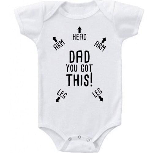 Shirerty New Baby Boys Girls Short Sleeve Letter Print Dad You Got This Cute Cotton Romper Summer Baby Clothes Outfits