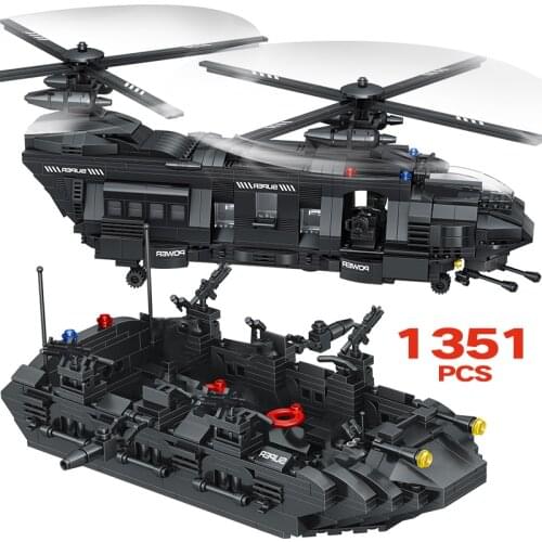 New Building Blocks Compatible Swat Team City Police Transport Helicopter Large Sets Bricks Gift Toys For Children
