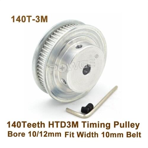 P0WGE 140 Teeth 3M Timing Pulley Bore 10/12mm Fit Width 15mm 3M Timing Belt 140T 140Teeth HTD3M Pulley 140-3M