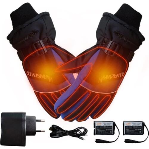 Mens Women Rechargeable Electric Warm Heated Gloves Battery Powered Heat Gloves Winter Sport Heated Gloves for Climbing Skiing