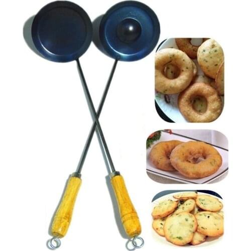 Doughnut frying spoon Fried oil Baba iron spoon Durable Portable handmade iron Non stick Turner Ladle Food Wok Spatula Spoon