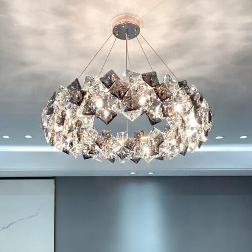 Postmodern Luxury Crystal Chandelier Living Room Bedroom Personality Creative Hanging Lamp Simple Restaurant LED Home Decoration