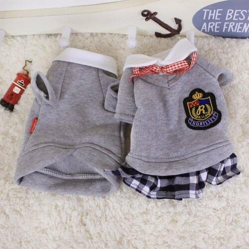 Dog Autumn Winter Pet Clothes College Style Couple Teddy Dogs Campus Clothes Pet Student Clothes Cat Dog Accessories для собак