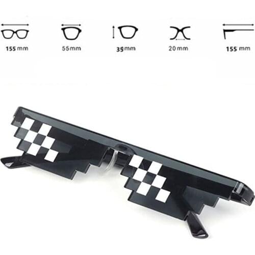 8 Bit Thug Life Sunglasses Pixelated Men Women Brand Party Eyeglasses Mosaic UV400 Vintage Eyewear Unisex Gift Toy Glasses