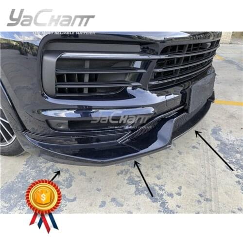 Car-Styling Carbon Fiber/Portion Carbon Fiber Front Lip Fit For 2018-2020 Cayenne 9Y0 YC D Style Bottom Lip with Undertray