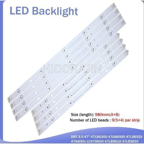 LED Backlight strip For LG 47" TV innotek DRT 3.0 47" 47LB6500-UM 47LB5700-ZB 47LB5700-ZK 47LB580V-ZA 47LB580U-ZM 47LB5800-ZM