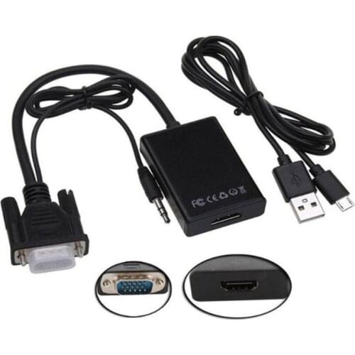 With Retail Package New VGA Male to HDMI Female Converter Adapter Cable With Audio Output 1080P VGA HDMI Adapter For PC Laptop t