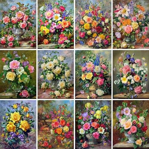 XUEQIXIAOZU 5D DIY Diamond Painting Embroidery Still Life Flower Square/Round Mosaic Diamond Suite Inlaid Living Room Decoration