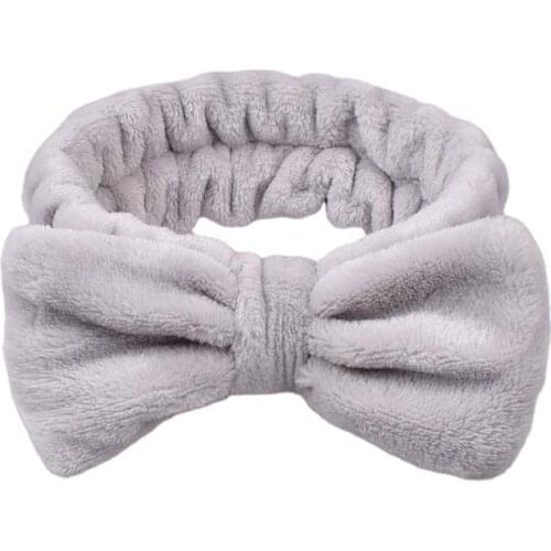 1@# 1Piece Headwear Hair Bands Turban Hair Accessories Soild Color Coral Fleece Wash Face Bow Hairbands Women Girls Headbands