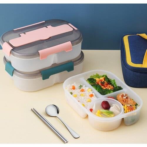 1 Set 1500ml Bento Box Multi-Grid Heat Resistant Convenient Leak-Proof PP Snacks Soup Food Storage Box for Kitchen Lunch box