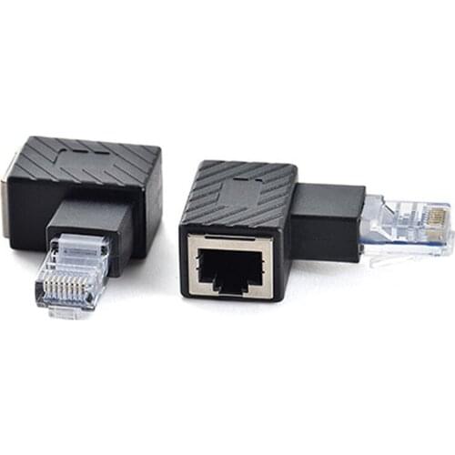 1PCS 90 Degree 270 Degree Up Down Left Right Multi-angle RJ45 Male to Female Lan