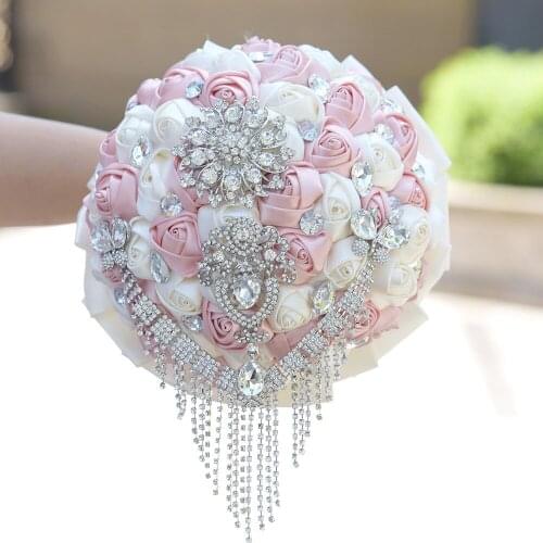 Elegant Bride Hydrangea Wedding Rhinestone Photo Prop Bridal Hand Holding Gift Flower