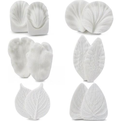 6 piece rose flower liquid silica gel mold silicone cake mold sugar Flower Decorative leaf mold WMJ-733