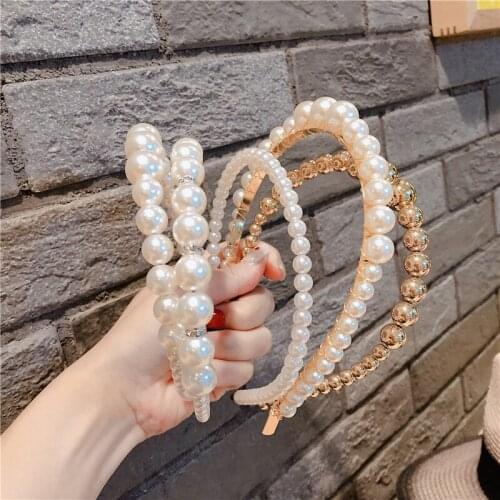 Korean Style Head Accessories for Women Pearl Pressure Hair Hoop Girl Hairbands Accessories
