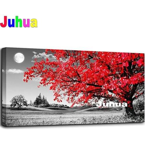 Diamond painting Red Tree diamond embroidery full round drill 5d diy mosaic puzzle 3d cross stitch,Rhinestone Landscape pictures