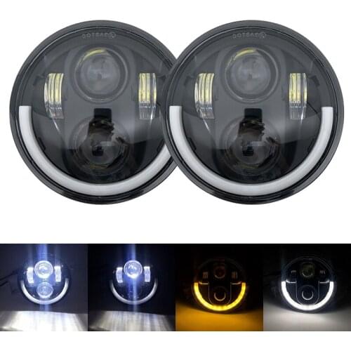 2PCS 5.75"Inch LED Headlight with Halo Angel Eyes For Triumph Speed/Street Triple Thunder Rocket iii 3 5.75Inch Motorcycle Lamp