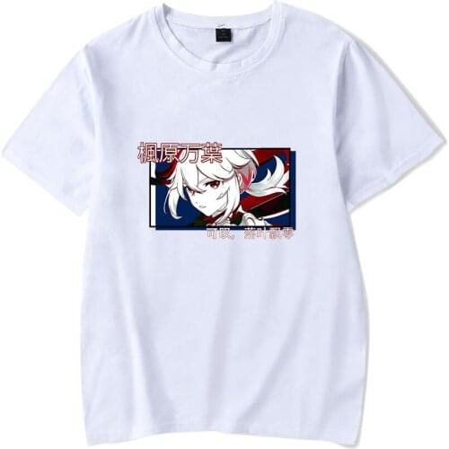 Hot Game Genshin Impact T-Shirt Kaedehara Kazuha Short Sleeve Tee For Men And Women Casual Clothes Kids Anime Tops Kids Tees