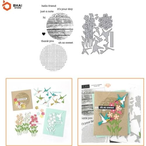 Playful Bird in the Flower Metal Cutting Dies and Stamps Stencil for DIY Scrapbooking Photo Album Embossing Decora Paper Cards