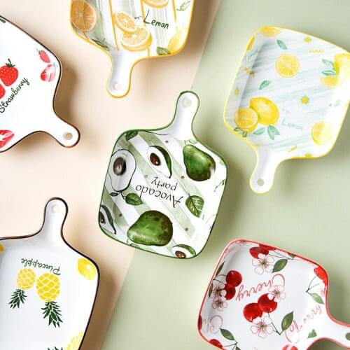 Creative Household Ceramic Strawberry Personalized Breakfast Plates Fruit Bowl Baking Salad Pan