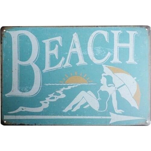 Metal Signs,Beach Wall Decor Tin Signs